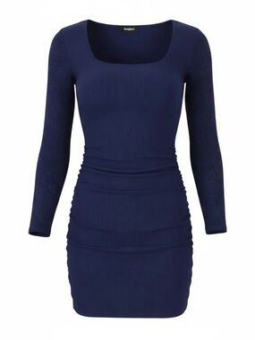 Desigual NEW Purple Long Sleeve Scoop-Neck Dress